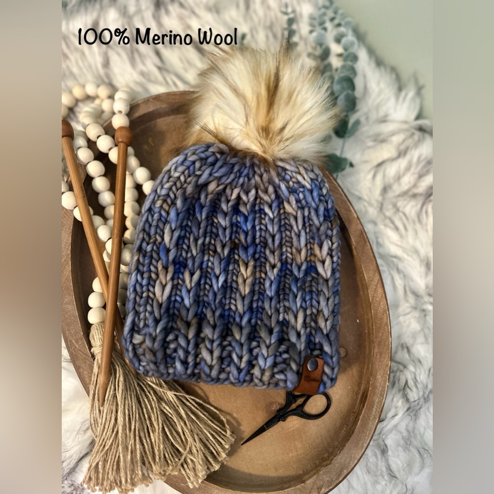 Hand knit beanie